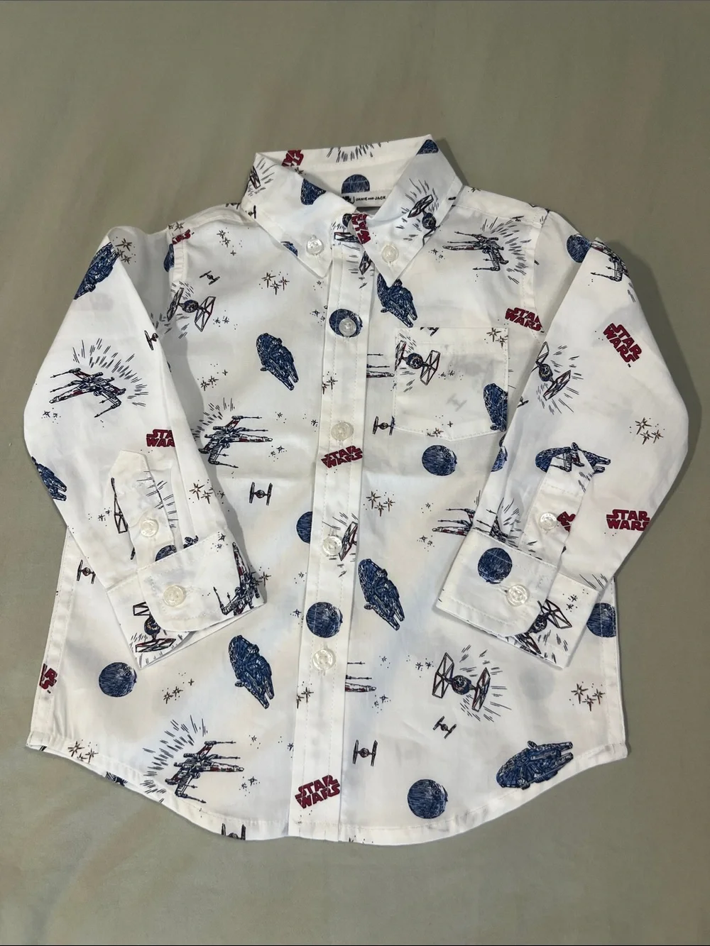 Janie and Jack x Star Wars Print Button-Up Icon Shirt - NWT - Size 12-18 Months